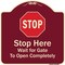 Signmission Designer Series-Stop Wait For Gate To Open Completely With Symbol, 18" x 18", BU-1818-9883 A-DES-BU-1818-9883 - alternate 1